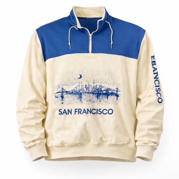 Unbranded Other - Vintage 80s-90s San Francisco Colorblock 1/4 Zip Sweatshirt Golden Gate Sz Med‍